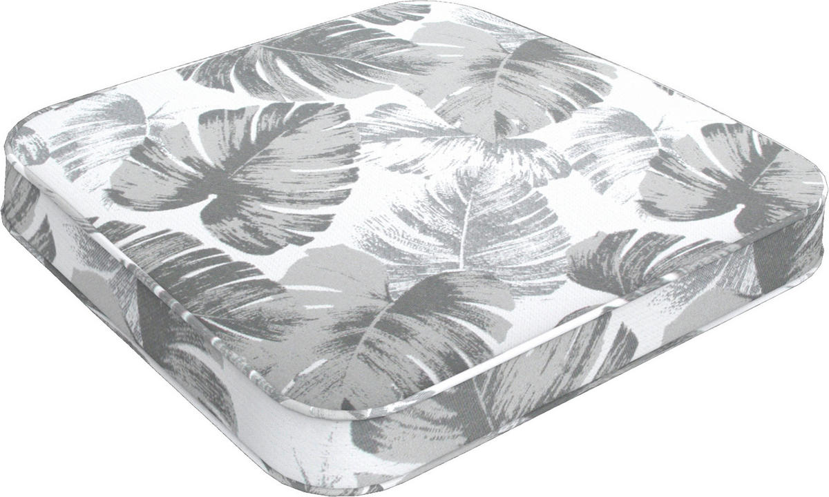 GARTENHOCKERAUFLAGE   45/5/43 cm  - Weiß/Grau, Basics, Textil (45/5/43cm)