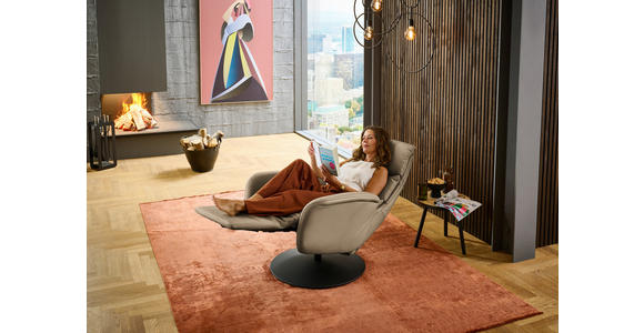 RELAXSESSEL in Leder Cappuccino  - Schwarz/Cappuccino, Design, Leder/Metall (76/108/86cm) - Dieter Knoll