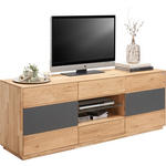 LOWBOARD  in 177/65/42 cm  - Eichefarben/Anthrazit, Design, Glas/Holz (177/65/42cm) - Waldwelt