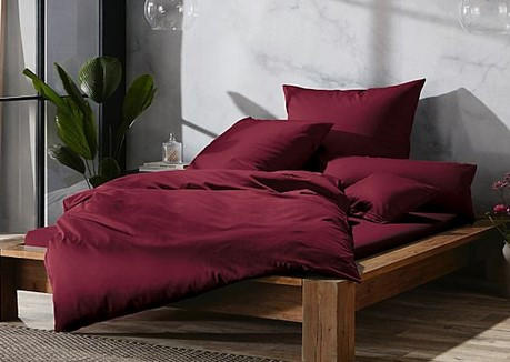 BETTWÄSCHE TANJA Satin 200/200 cm  - Weinrot, Basics, Textil (200/200cm) - Novel