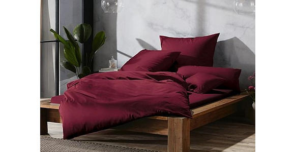 BETTWÄSCHE TANJA Satin 200/200 cm  - Weinrot, Basics, Textil (200/200cm) - Novel