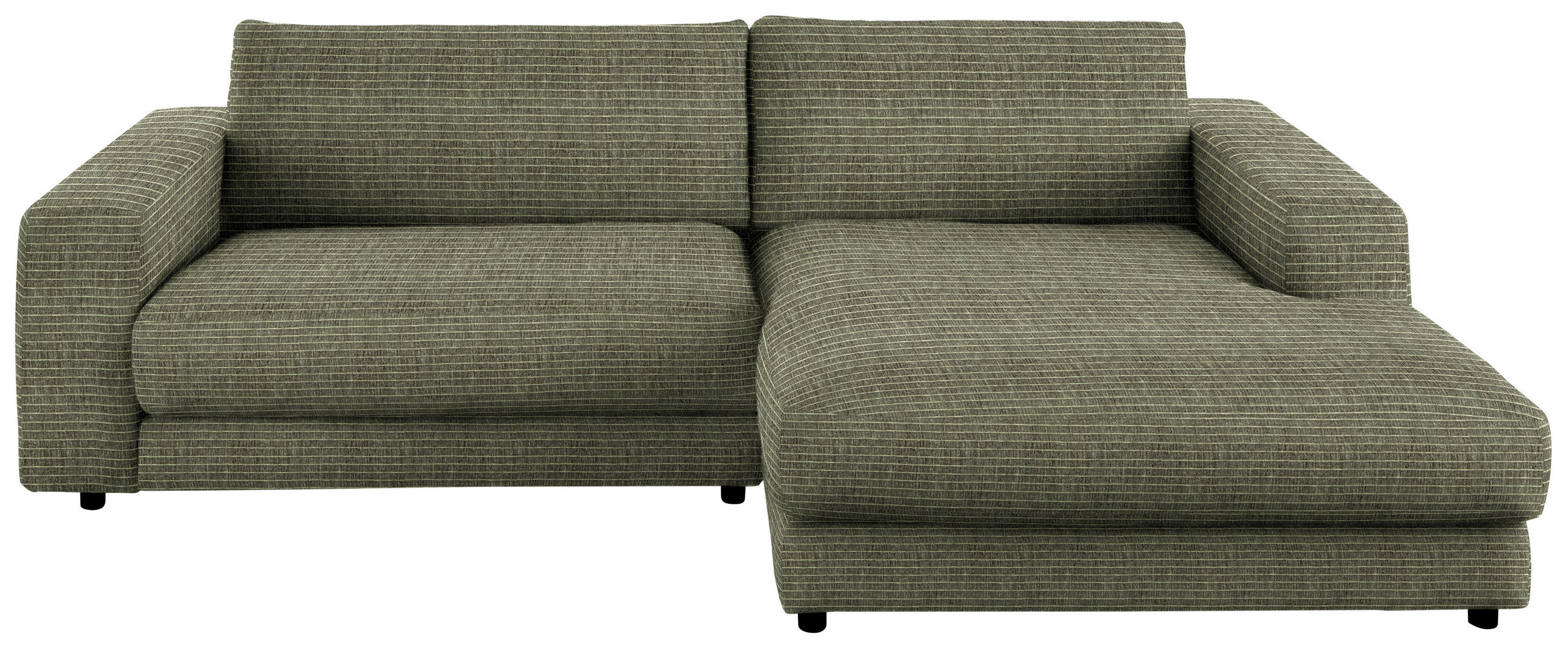 ECKSOFA in Chenille Grün  - Schwarz/Grün, Design, Kunststoff/Textil (270/190cm) - Lomoco