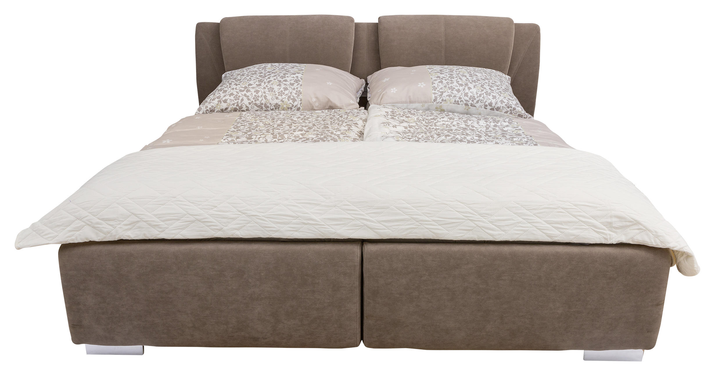 KÁRPITOZOTT ÁGY  barna  - króm/barna, Basics, műanyag/textil (180/200cm) - Andante