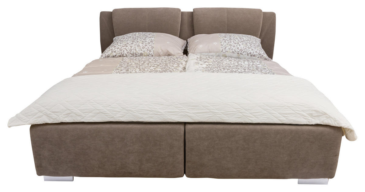 KÁRPITOZOTT ÁGY  barna  - króm/barna, Basics, műanyag/textil (180/200cm) - Andante