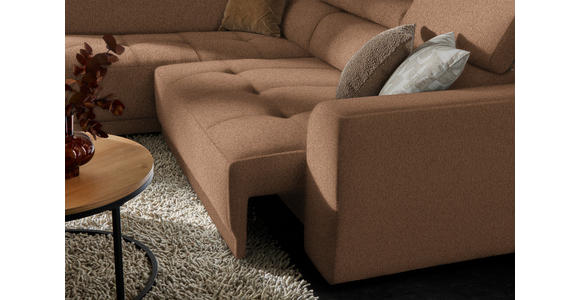 ECKSOFA in Struktur Rostfarben 205/284 cm - Rostfarben/Schwarz, Design, Kunststoff/Textil (205/284cm) - Xora