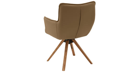 ARMLEHNSTUHL in Echtleder pigmentiert - Eichefarben/Bernsteinfarben, Design, Leder/Holz (63/88/65cm) - Valnatura