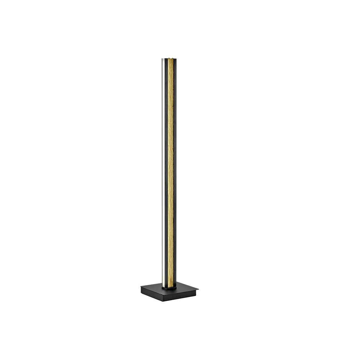 LED-STEHLEUCHTE Heloise 23/160 cm   - Schwarz, Natur, Metall (23/160cm) - Herzblut