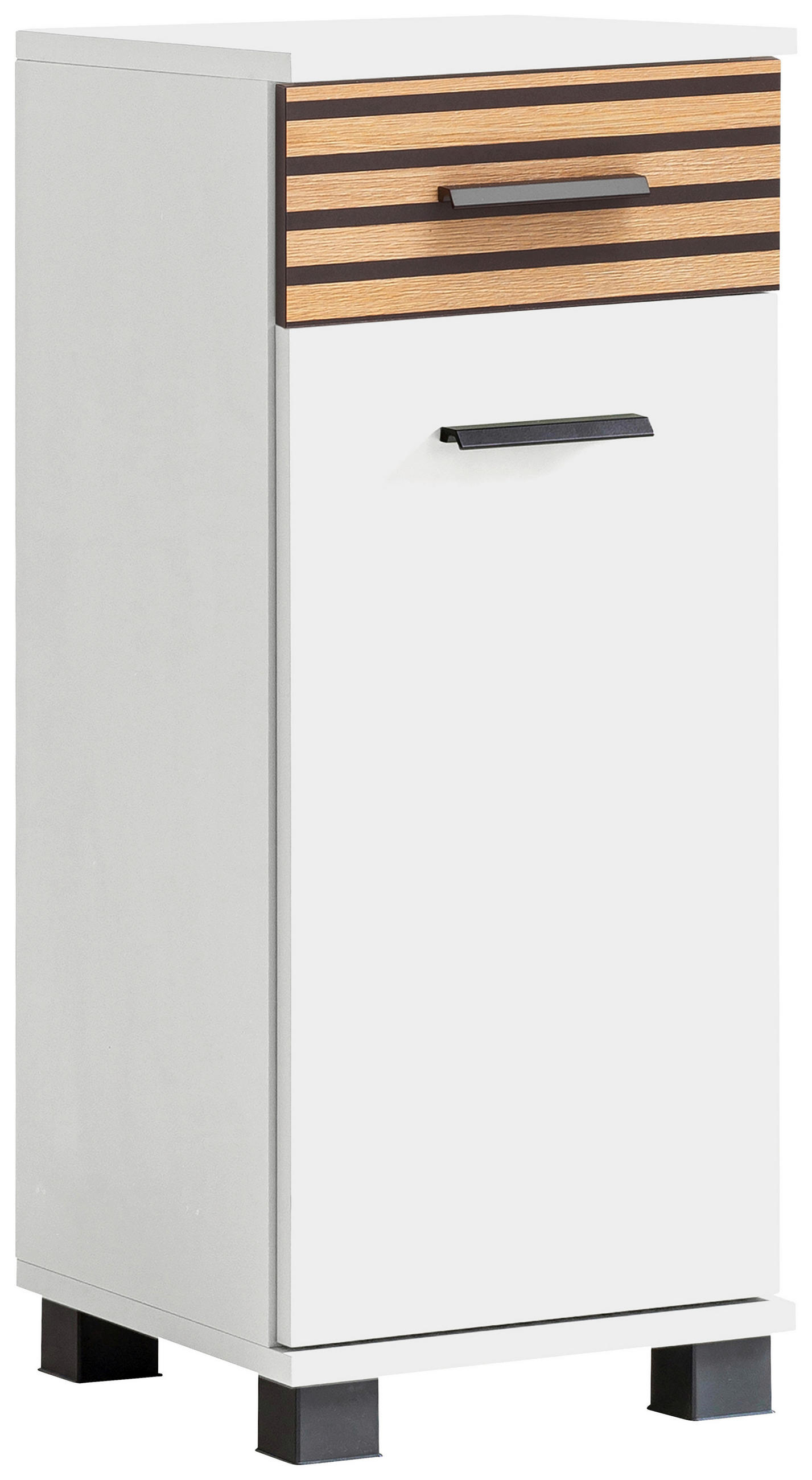 UNTERSCHRANK  - Weiss/Eichefarben, Modern, Holzwerkstoff/Kunststoff (30,3/75,3/32,6cm) - Stylife