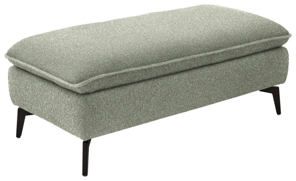 HOCKER in Textil Hellgrün  - Schwarz/Hellgrün, Design, Textil/Metall (130/46/65cm) - Valdera