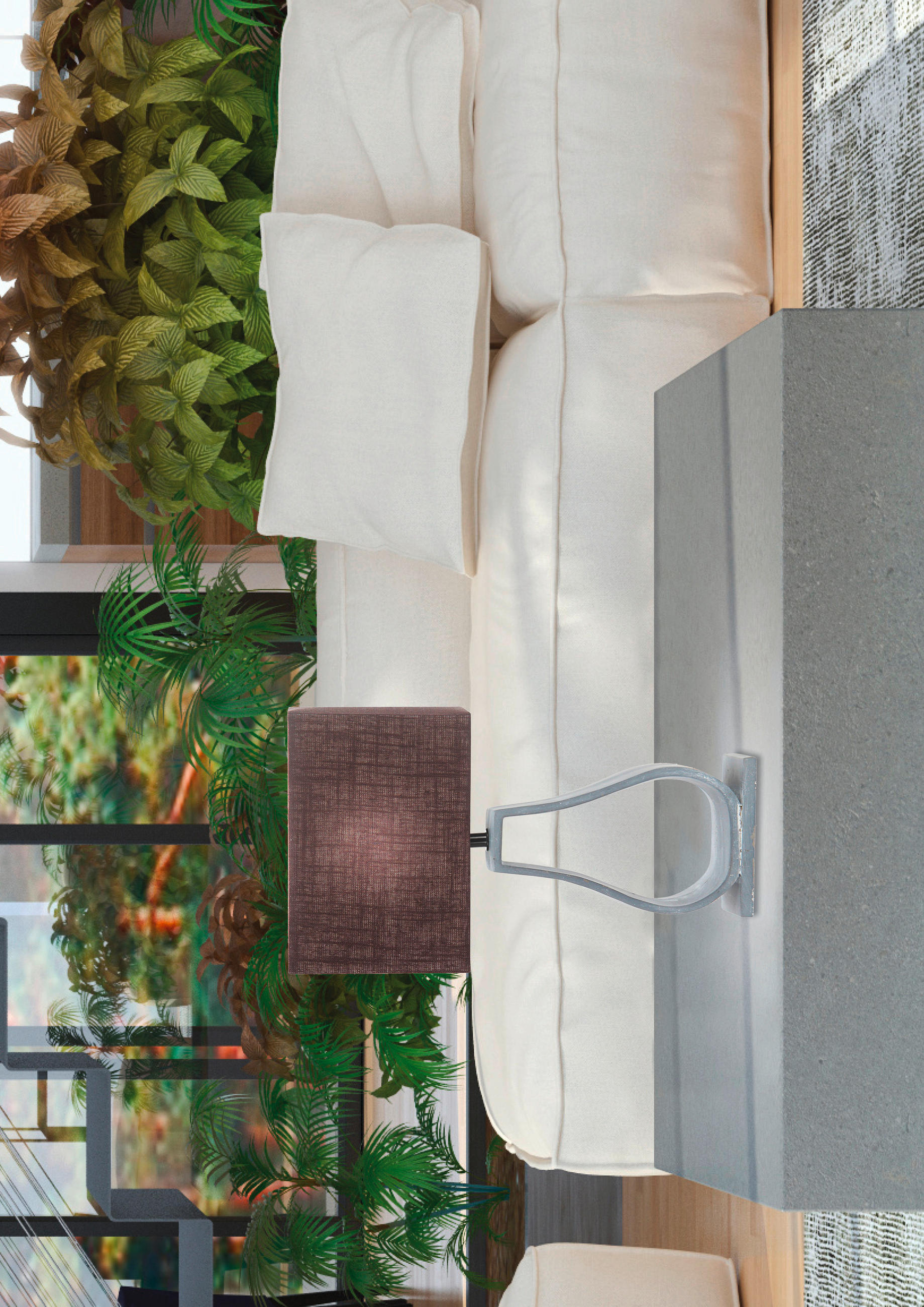 BORDSLAMPA 13/22.5/39.5 cm   - brun, Design, textil/sten (13/22.5/39.5cm)