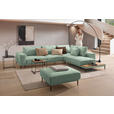 ECKSOFA  in Leinwand Mintgrün  318/271 cm  - Schwarz/Mintgrün, Design, Textil/Metall (318/271cm) - Belluti