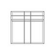 DREHTÜRENSCHRANK in Champagner, Eiche Bianco - Schieferfarben/Eiche Bianco, MODERN, Glas/Holz (250/216/58cm) - Venda