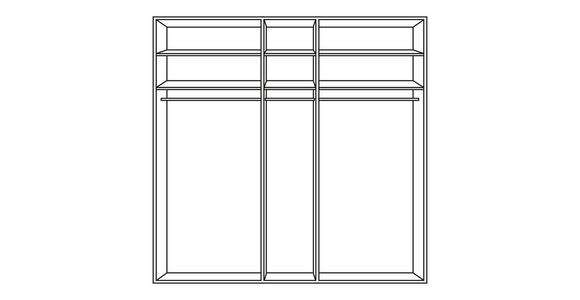DREHTÜRENSCHRANK in Champagner, Eiche Bianco - Schieferfarben/Eiche Bianco, MODERN, Glas/Holz (250/216/58cm) - Venda