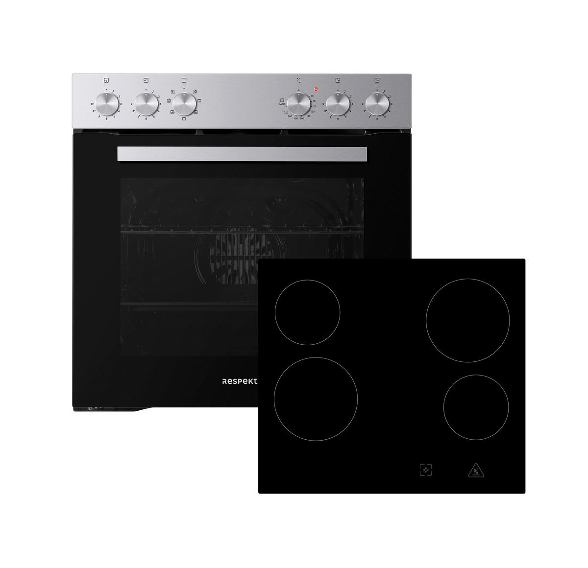 Bucătărie Standard  - alb/culoare inox, Trend, metal/material pe bază de lemn (370cm) - Respekta