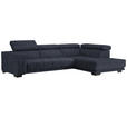 ECKSOFA  in Mikrofaser Dunkelgrau  301/207 cm  - Dunkelgrau/Schwarz, Design, Textil/Metall (301/207cm) - Xora