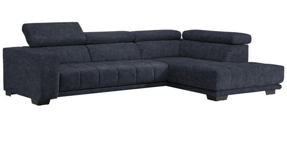 ECKSOFA  in Mikrofaser Dunkelgrau  301/207 cm  - Dunkelgrau/Schwarz, Design, Textil/Metall (301/207cm) - Xora