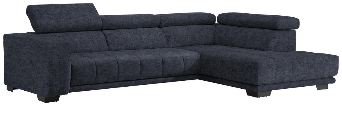 ECKSOFA  in Mikrofaser Dunkelgrau  301/207 cm  - Dunkelgrau/Schwarz, Design, Textil/Metall (301/207cm) - Xora