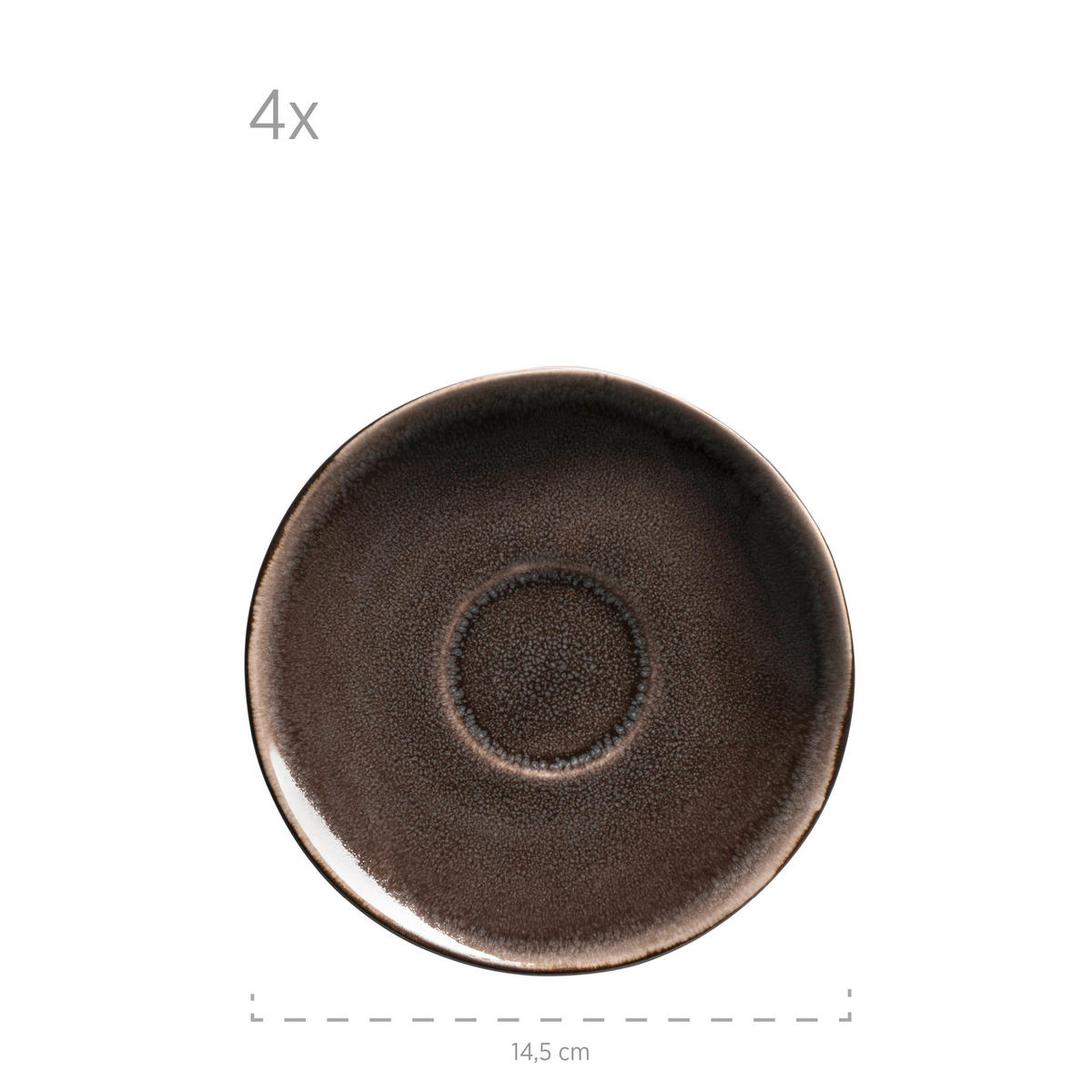 TASSENSET Niara Organic 8-teilig  - Schwarz/Braun, Basics, Keramik - Mäser