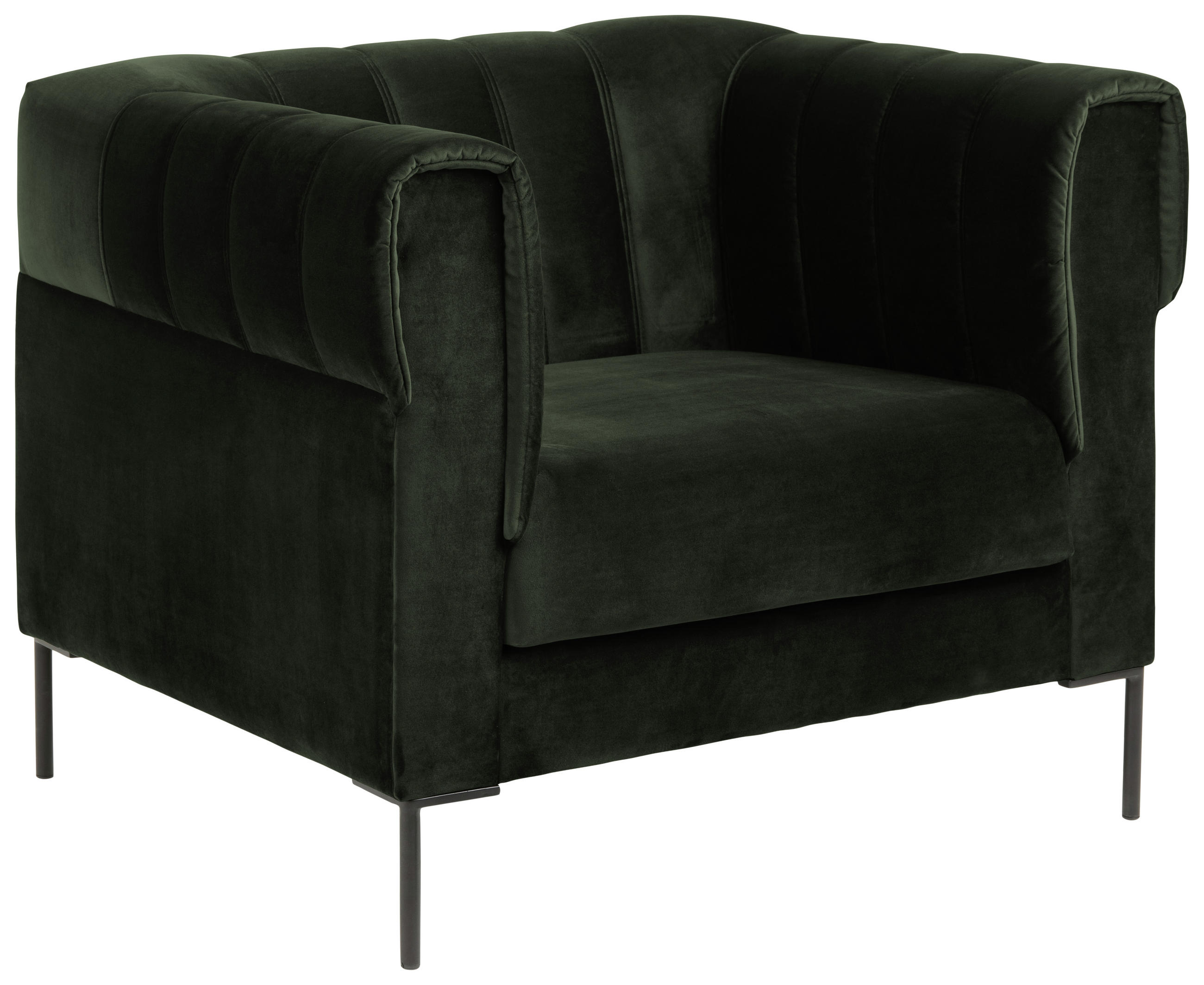 FÅTÖLJ i textil mörkgrön, mörkgrå  - mörkgrå/svart, Design, metall/textil (95/77/85cm)
