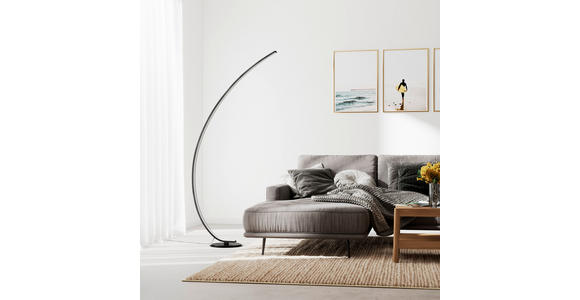 LED-STEHLEUCHTE Ogma 81/28/165 cm  - Schwarz, Design, Kunststoff/Metall (81/28/165cm) - Novel