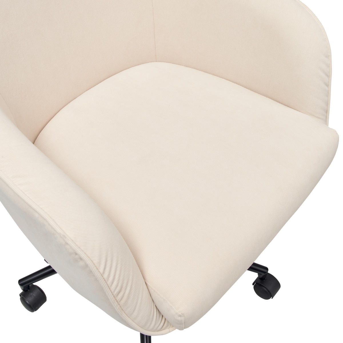 DREHSTUHL Cord Beige  - Beige/Schwarz, LIFESTYLE, Kunststoff/Textil (63/93-98/71cm) - Livetastic