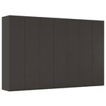 DREHTÜRENSCHRANK 350/223/61 cm,  in Graphitfarben, 7-türig  - Graphitfarben, Basics, Holzwerkstoff/Metall (350/223/61cm) - Novel