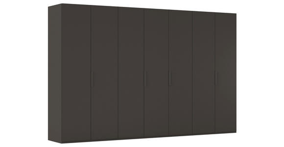 DREHTÜRENSCHRANK 350/235/61 cm,  in Graphitfarben, 7-türig  - Graphitfarben, Basics, Holzwerkstoff/Metall (350/235/61cm) - Novel