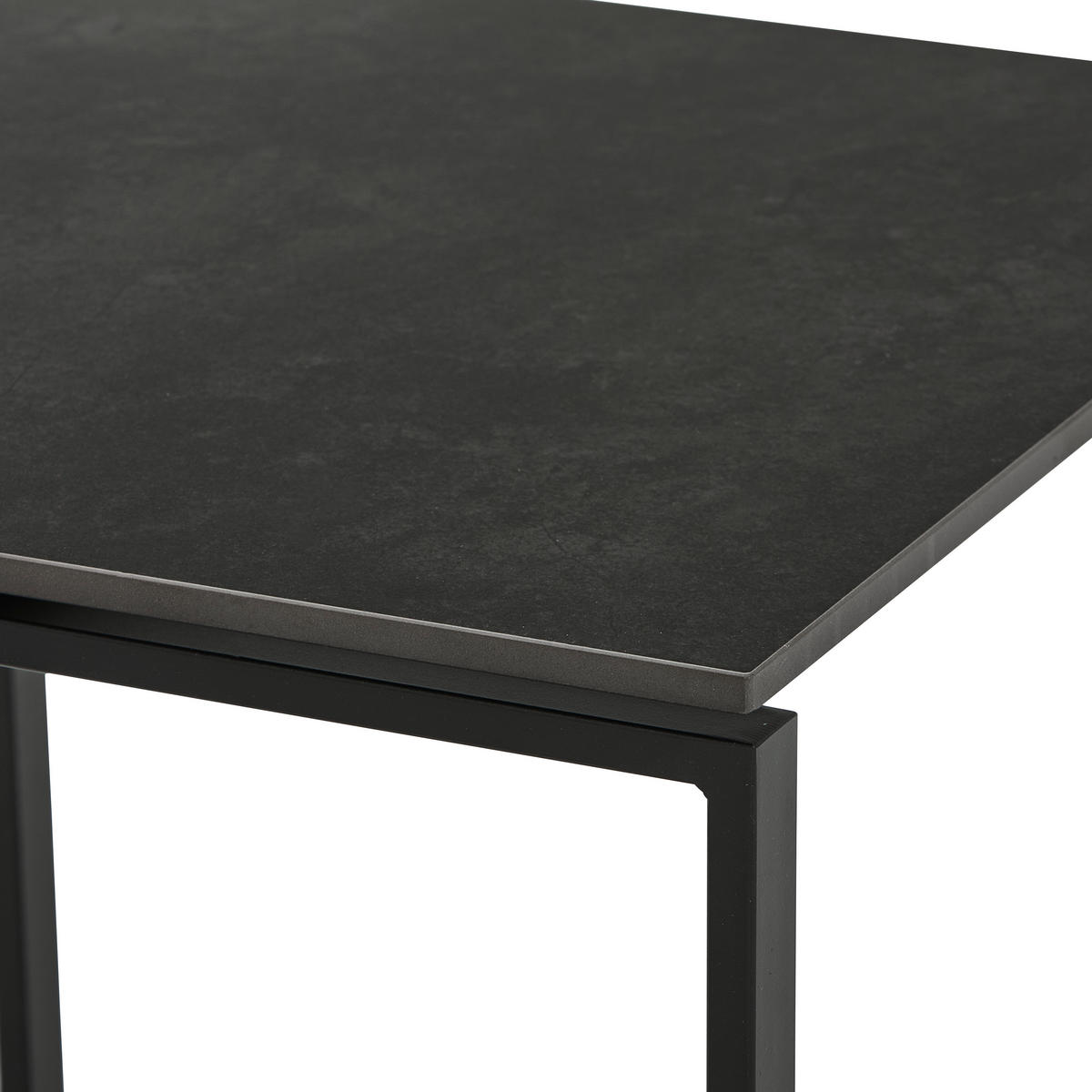 BEISTELLTISCHSET quadratisch Grau, Schwarz  - Schwarz/Grau, Trend, Keramik/Metall (50/43/36/50/43/36/55/50/45cm) - Novel