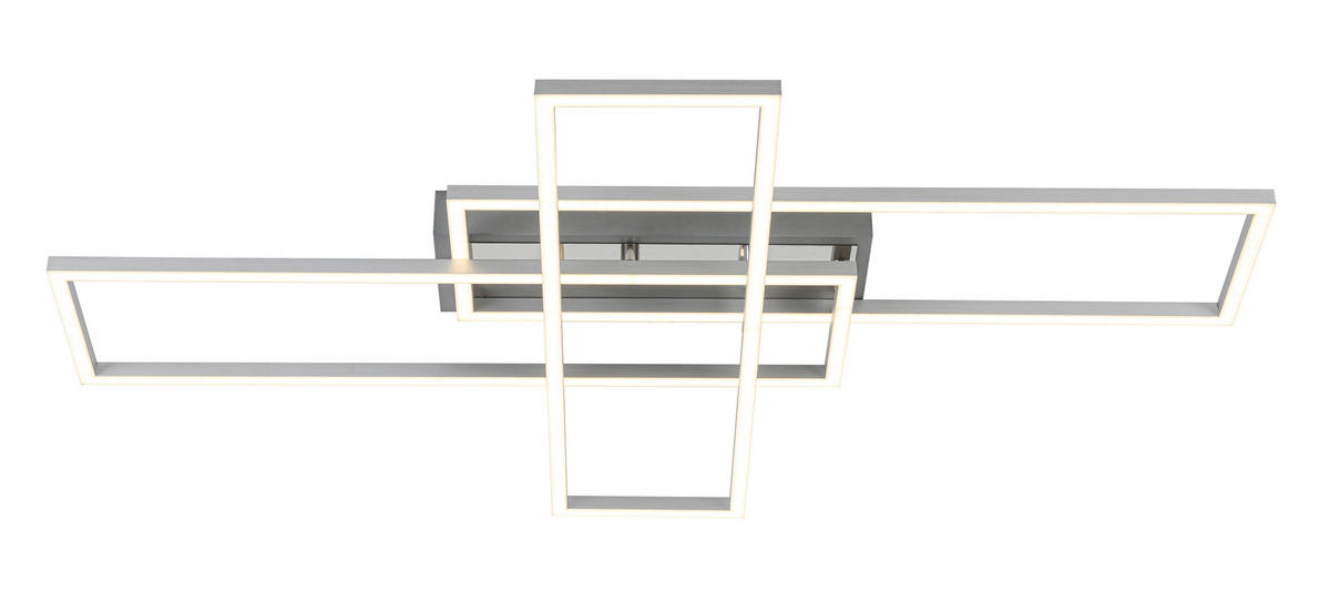 STROPNÍ LED SVÍTIDLO, 82,5/55/8 cm - barvy stříbra/barvy chromu, Basics, kov/plast (82,5/55/8cm) - Novel