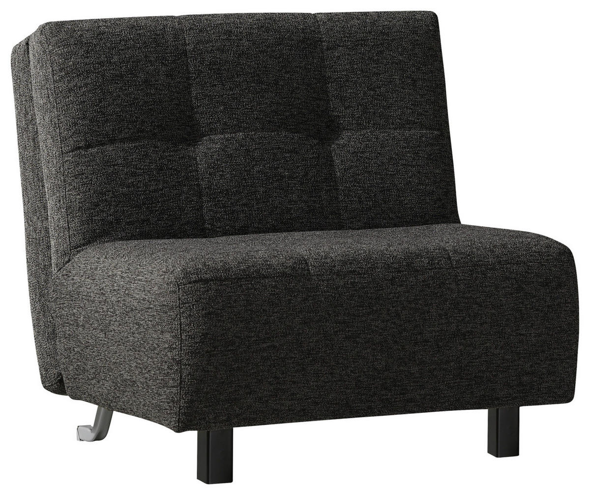 SCHLAFSESSEL Juice Flachgewebe Anthrazit Fußauswahl, Stoffauswahl, Liegefunktion  - Anthrazit/Schwarz, Design, Textil/Metall (85/92/102cm) - Novel
