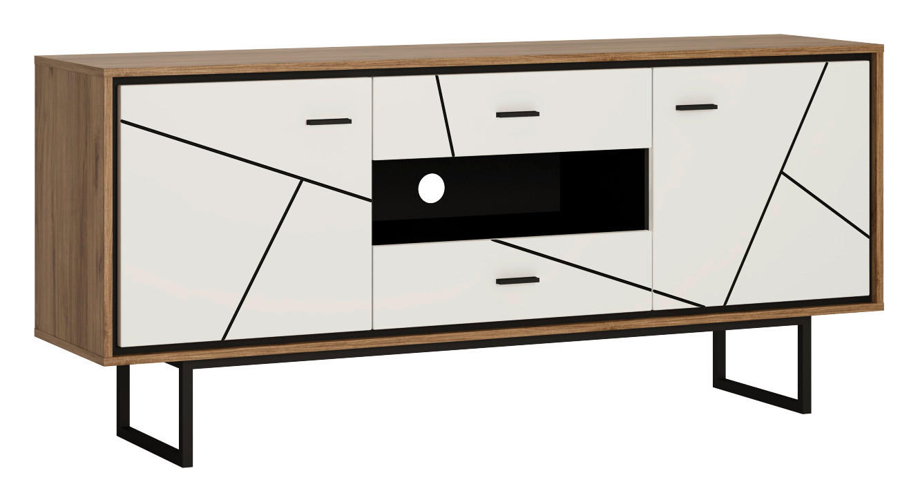 Kommode Brolo Catania Eiche/schwarz B: 167cm