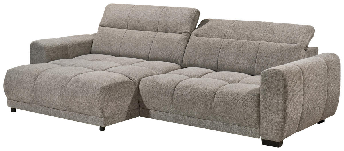 ECKSOFA HUNTER Taupe Mikrofaser  - Taupe/Schwarz, Basics, Kunststoff/Textil (170/297cm) - Livetastic