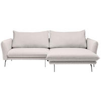 ECKSOFA Rosa Bouclé  - Schwarz/Rosa, Design, Textil/Metall (277/182cm) - Stylife