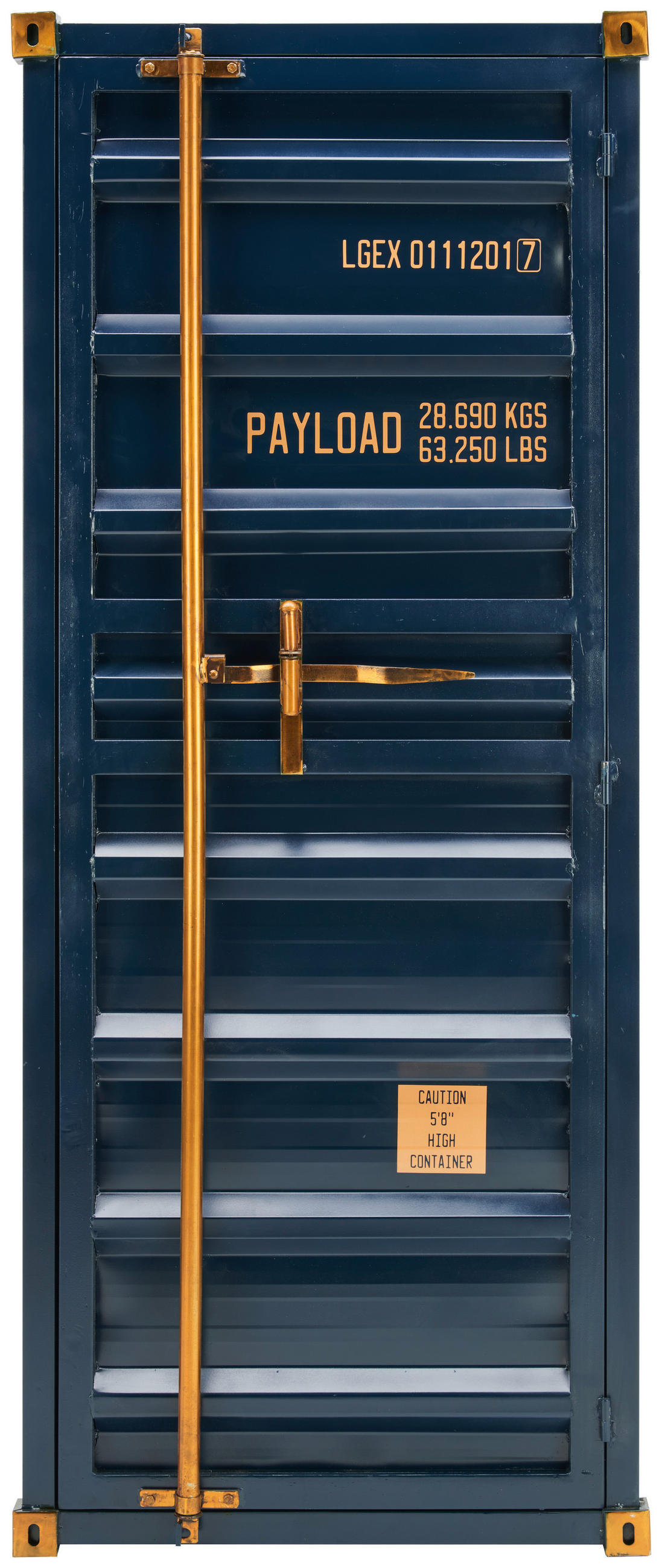 BARSCHRANK in Blau, Goldfarben  - Blau/Goldfarben, Trend, Holz/Holzwerkstoff (73/176/41cm) - Ambia Home
