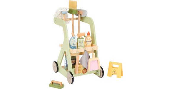 KINDERSPIELSET Reinigungswagen - Multicolor/Naturfarben, Basics, Holz/Holzwerkstoff - My Baby Lou