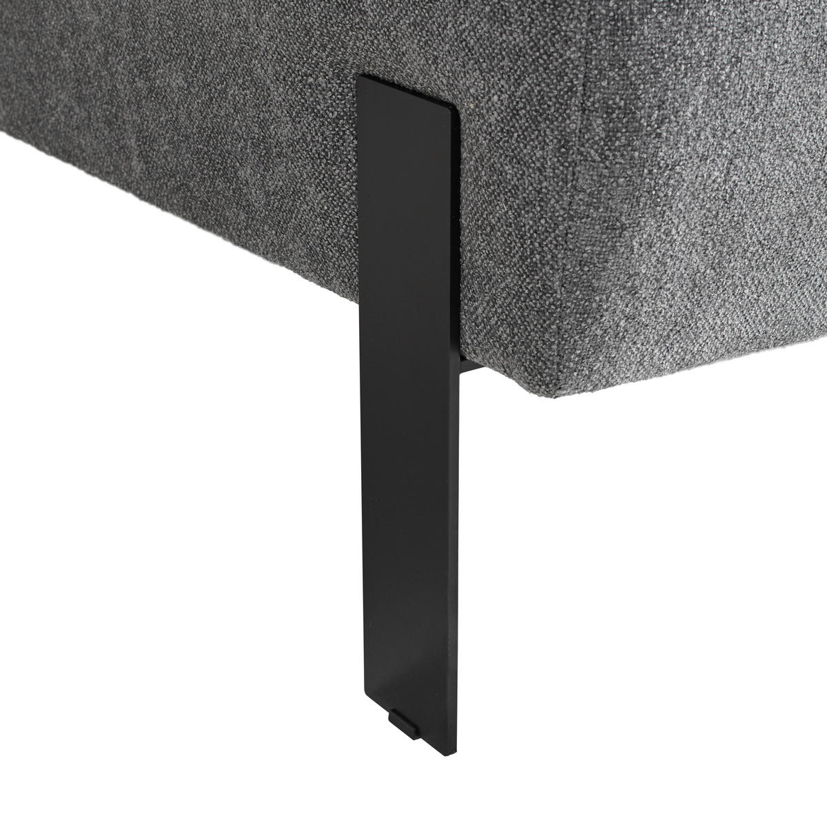 KONTINENTALSÄNG 180/200 cm  i grafitfärgad  - grafitfärgad/svart, Modern, metall/textil (180/200cm) - Visionight