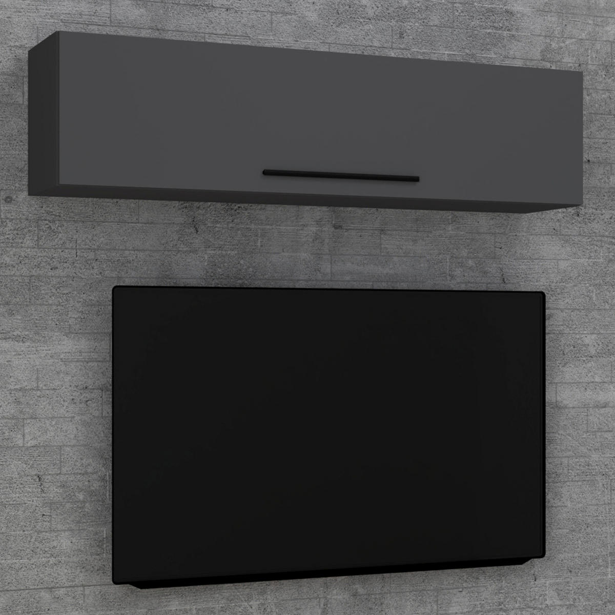 VÄGGHYLLPLAN 115/30/30 cm  - svart/antracit, Modern, metall/trämaterial (115/30/30cm) - MID.YOU