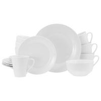 KOMBISERVICE 16-teilig 4 Personen Weiß Base Weiß  - Weiß, Basics, Keramik - Creatable