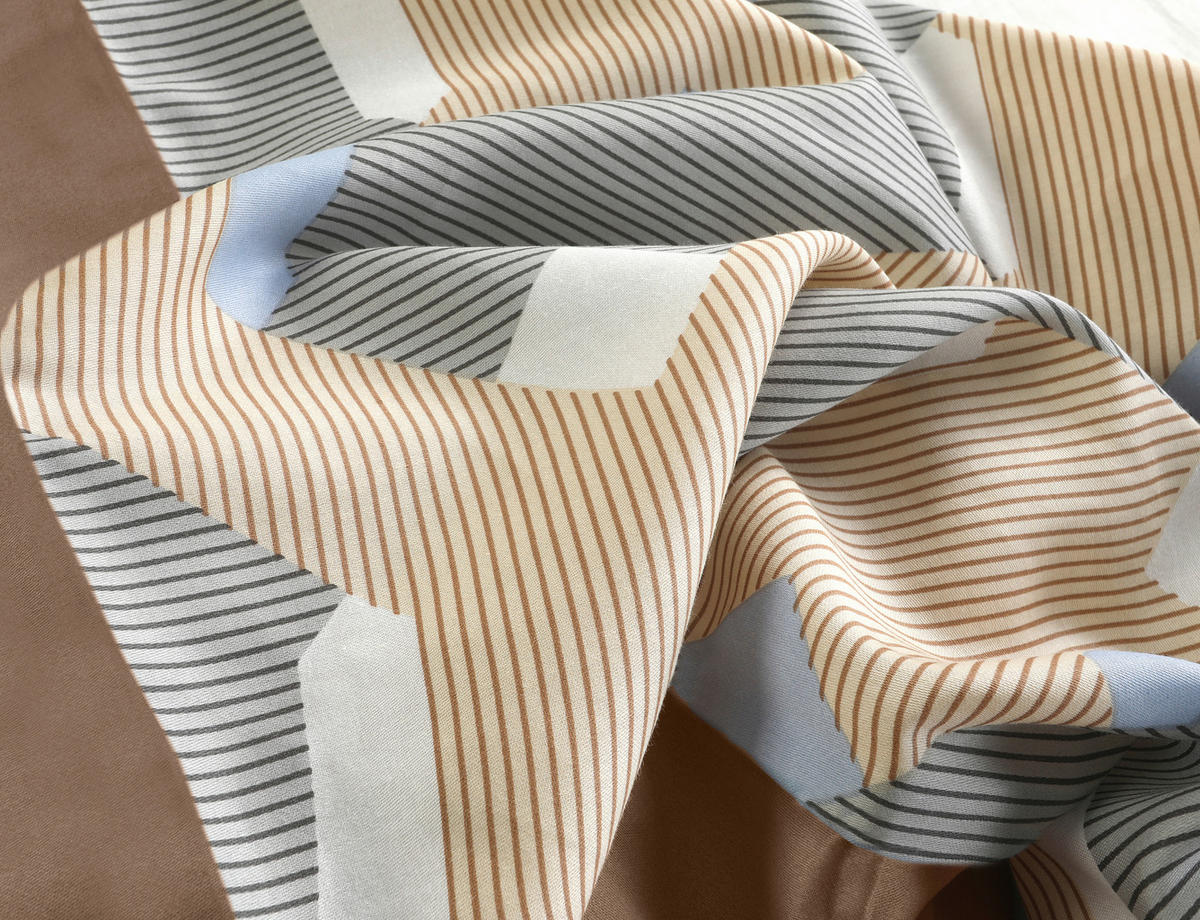 BETTWÄSCHE Satin 135/200 cm  - Ecru/Salbeigrün, Design, Textil (135/200cm)