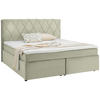 BOXSPRINGBETT 180/200 cm  in Creme  - Creme/Schwarz, Design, Kunststoff/Textil (180/200cm) - Xora