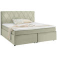 BOXSPRINGBETT 180/200 cm  in Creme  - Creme/Schwarz, Design, Kunststoff/Textil (180/200cm) - Xora