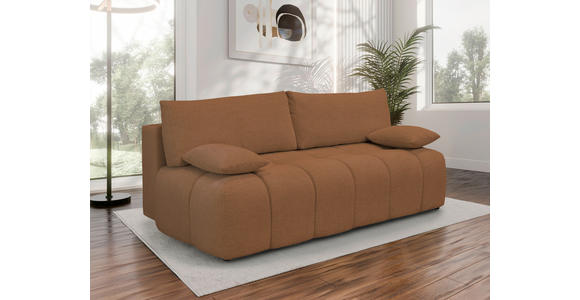 BOXSPRINGSOFA in Chenille Rostfarben  - Rostfarben/Schwarz, MODERN, Kunststoff/Textil (210/72/105cm) - Cantus