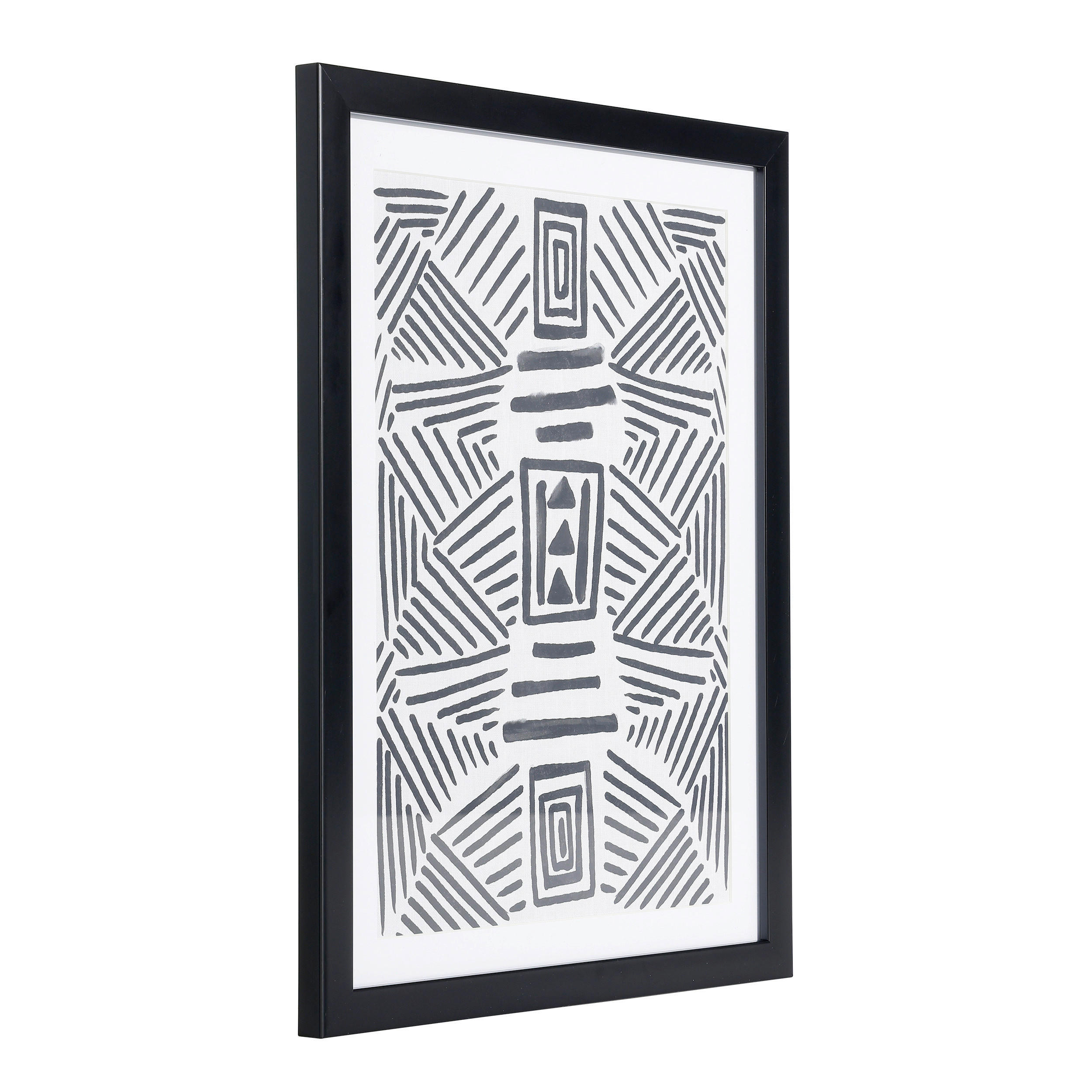 DRUCKGRAFIK Abstraktes Schwarz, Weiß  - Schwarz/Weiß, Trend, Glas/Papier (33/1,6/45cm) - Eglo