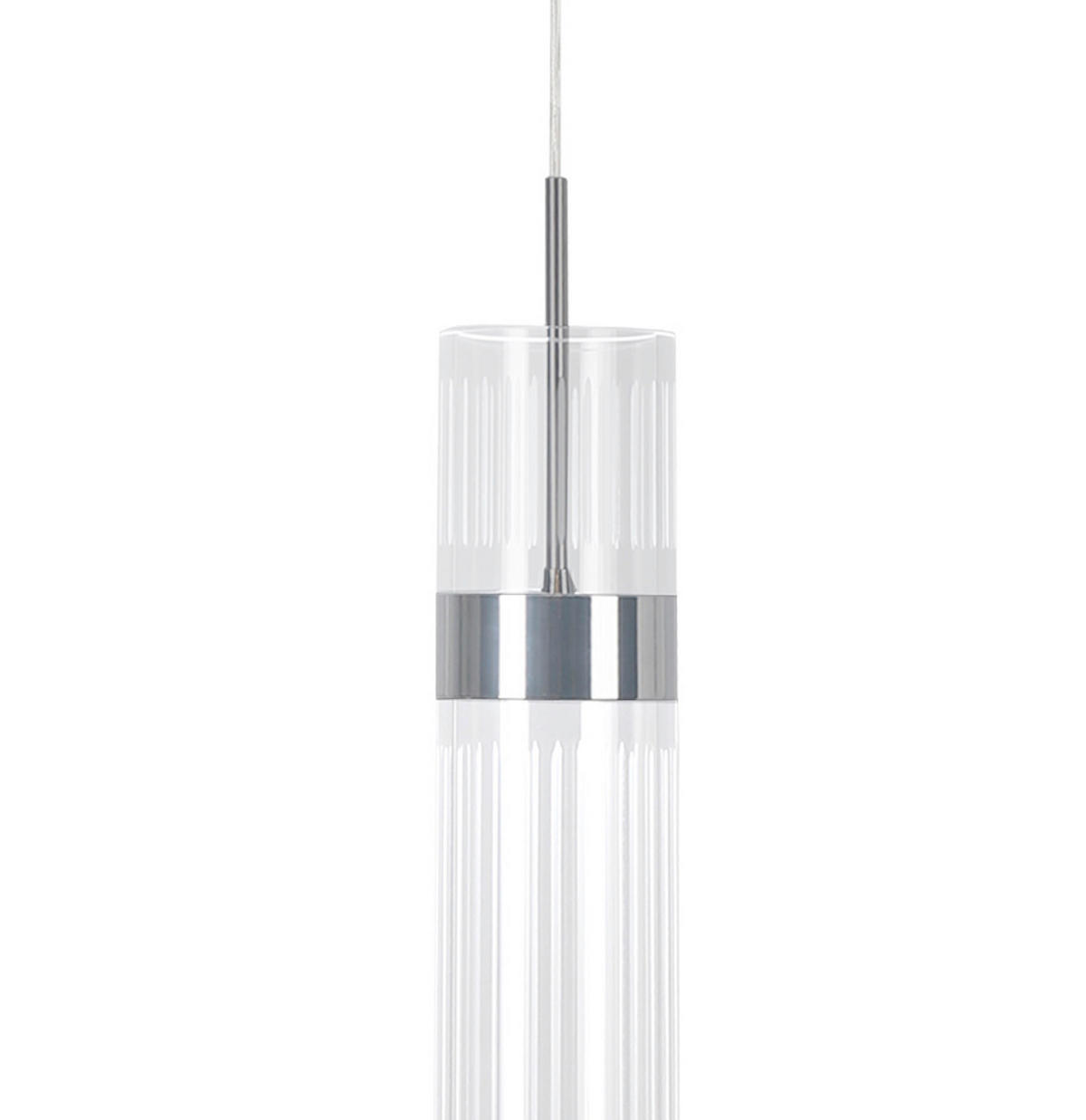 LED-HÄNGELEUCHTE Ambiente 120/6/6 cm  - Chromfarben, Design, Kunststoff (120/6/6cm)