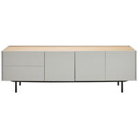 LOWBOARD  in 180/57,5/40 cm  - Eichefarben/Hellgrau, Design, Holz/Holzwerkstoff (180/57,5/40cm) - Carryhome