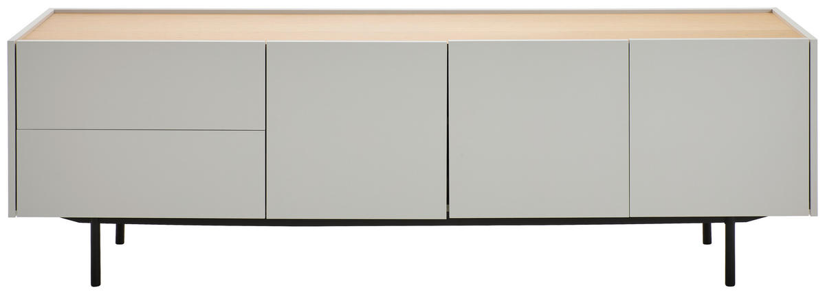 LOWBOARD  in 180/57,5/40 cm  - Eichefarben/Hellgrau, Design, Holz/Holzwerkstoff (180/57,5/40cm) - Carryhome