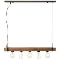 HÄNGELEUCHTE 80/8/110 cm    - Schwarz, Natur, Holz/Metall (80/8/110cm) - Brilliant