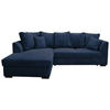 ECKSOFA in Cord Dunkelblau  - Schwarz/Dunkelblau, Design, Kunststoff/Textil (174/259cm) - Cantus