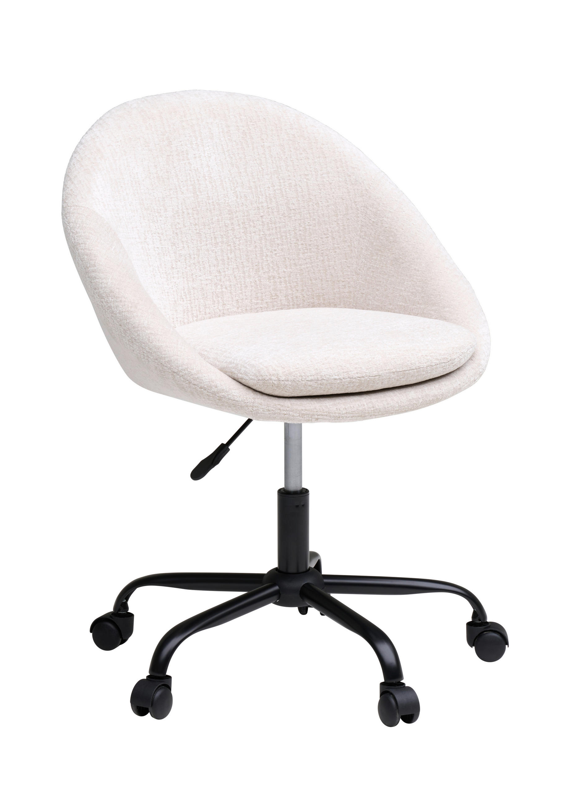 DREHSTUHL  in Struktur Weiß, Beige  - Beige/Schwarz, MODERN, Kunststoff/Textil (62/79/87/61cm) - MID.YOU