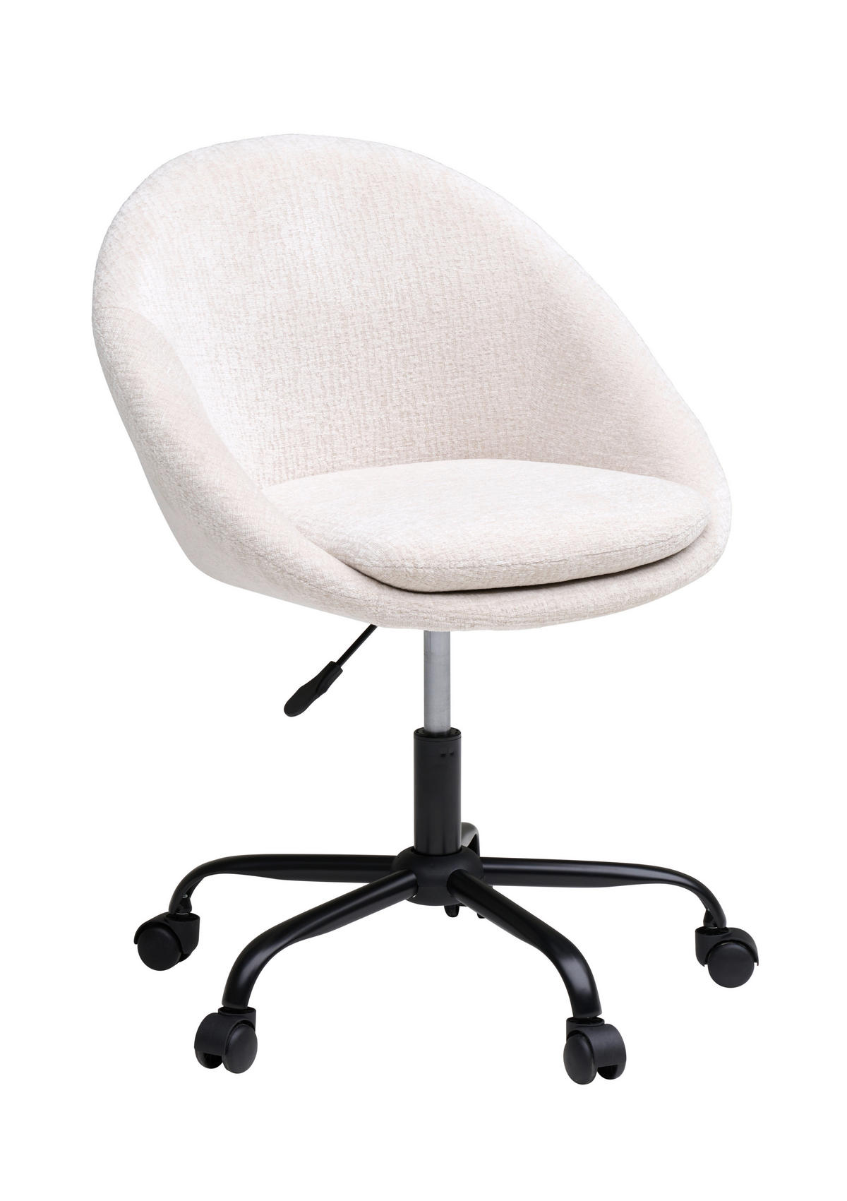 VRTLJIVI STOL kovina, tekstil bela, bež  - črna/bela, Moderno, kovina/umetna masa (62/79/87/61cm) - MID.YOU